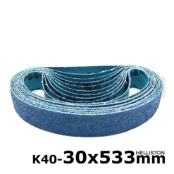 Sand belts, sand belt 30 x 533 mm, blue, K40, P40, ZO Zirconum, Makita: 9031 Fein: RS 10-70E Flex: LBS 1105 VE, LBS 1105 VE Set Metabo: RBE 9-60, RB 18 LTX 60 Suhner: UTC 7-R