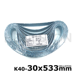 Sand belts, sand belt 30 x 533 mm, blue, K40, P40, ZO Zirconum, Makita: 9031 Fein: RS 10-70E Flex: LBS 1105 VE, LBS 1105 VE Set Metabo: RBE 9-60, RB 18 LTX 60 Suhner: UTC 7-R