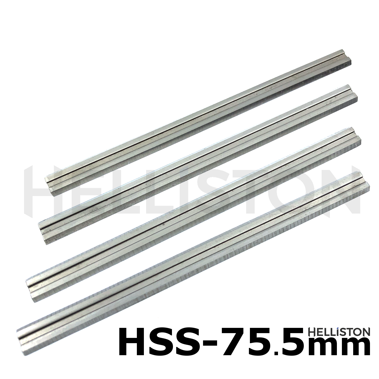 HSS Planer Blades, Reversible Knives 75,5 x 5,5 x 1,1 mm, High-speed-steel, double-sided blades for electrical hand planers AEG HTH 75 Bosch 0590, 1590, 1591, P400 Festo REP 75 Haffner FH222 Holz-Her 2223, 2286, 2320 Kress Jet Star 6701 Mafell HU 75 Metabo 6375 Scheer MH80, MH 75/3
